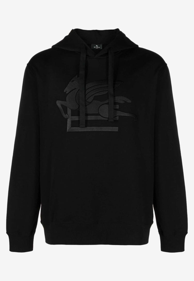 Etro Logo Embroidered Hooded Sweatshirt Black 1Y526-9731 0001