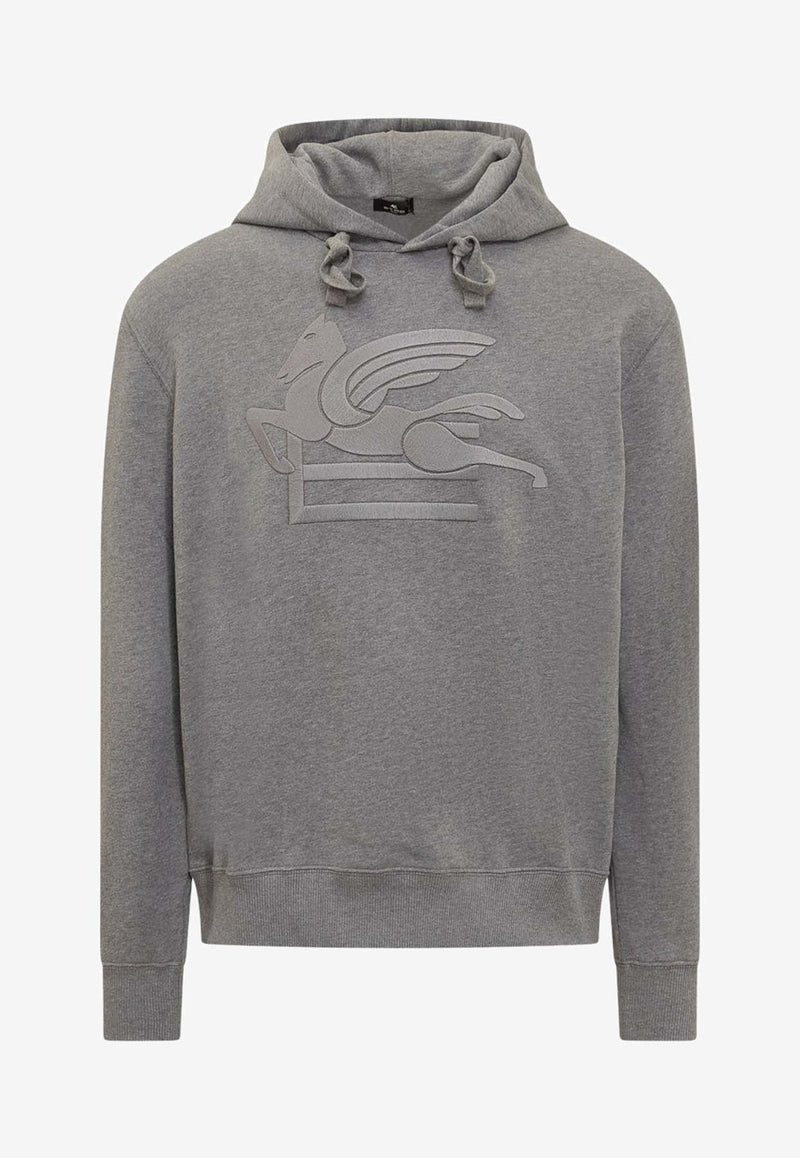 Etro Logo Embroidered Hooded Sweatshirt Gray 1Y526-9731 0003