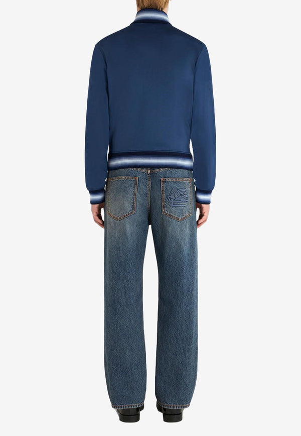 Etro Logo Zip-Up Sweatshirt 1Y527-9611 0201 Blue