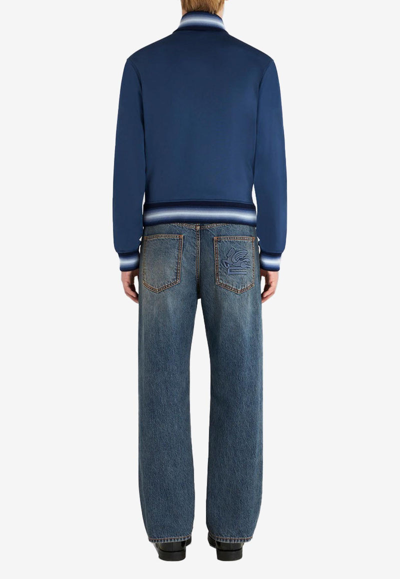 Etro Logo Zip-Up Sweatshirt 1Y527-9611 0201 Blue