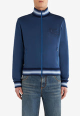 Etro Logo Zip-Up Sweatshirt 1Y527-9611 0201 Blue