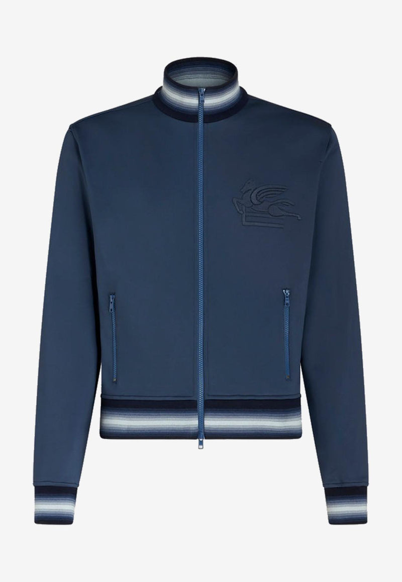 Etro Logo Zip-Up Sweatshirt 1Y527-9611 0201 Blue