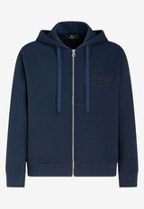 Etro Logo Zip-Up Hoodie 1Y532-9291 0200 Blue