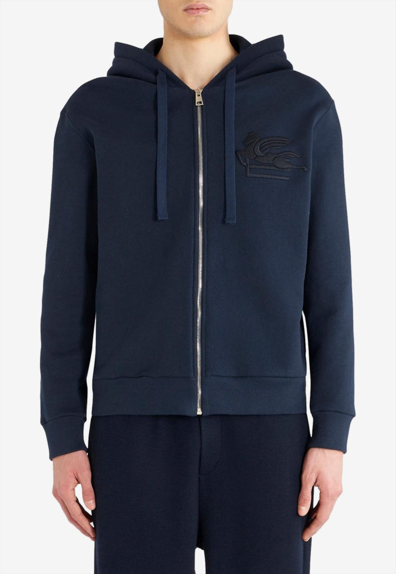 Etro Logo Zip-Up Hoodie 1Y532-9291 0200 Blue