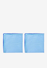 Stitch Embroidered Napkin Set - Set of 2 Blue  ALM0010NB