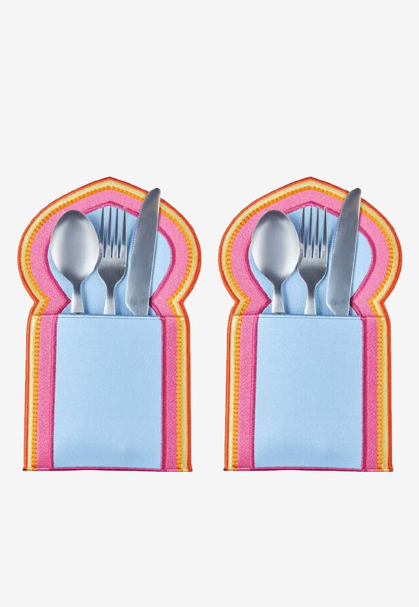 Stitch Arch Cutlery Pouch Set - Set of 2 Multicolor ALM009PP