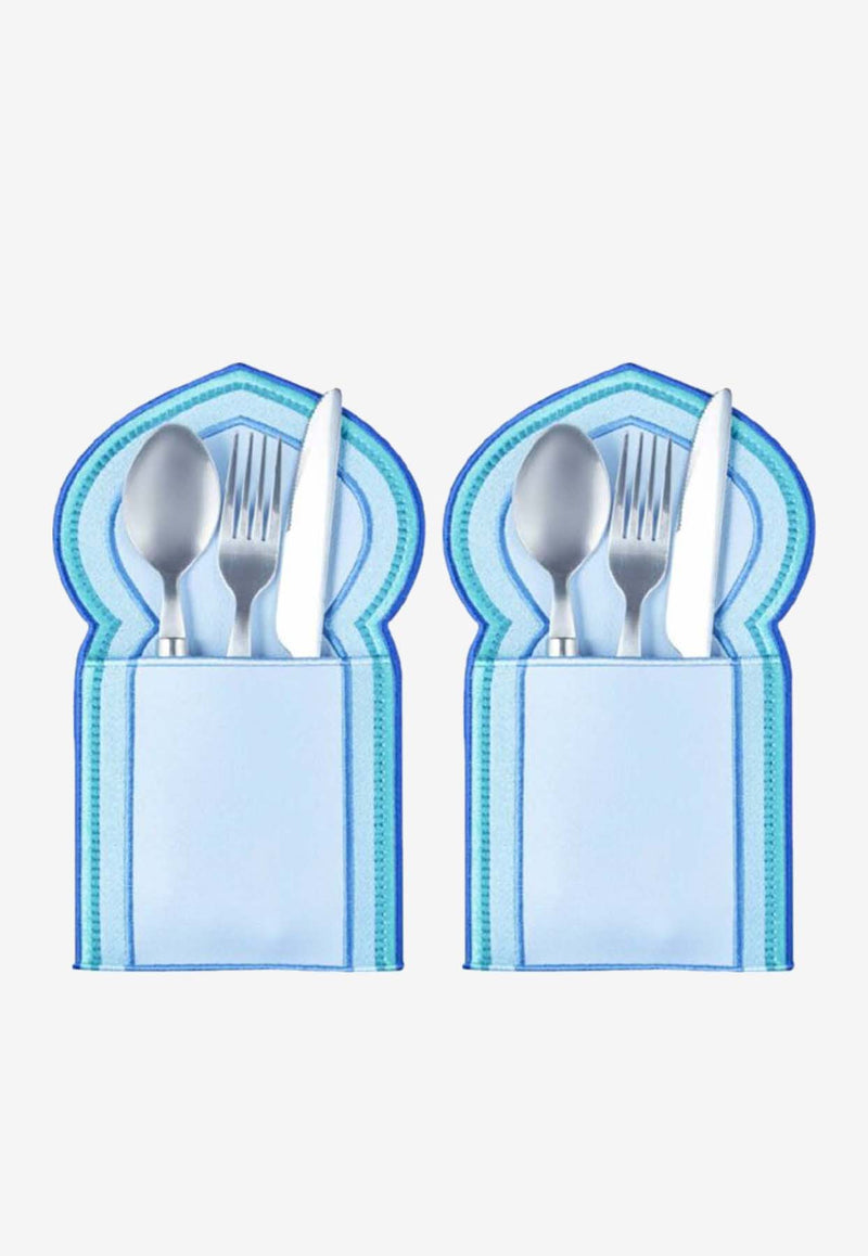 Stitch Arch Cutlery Pouch Set - Set of 2 Blue  ALM008PB