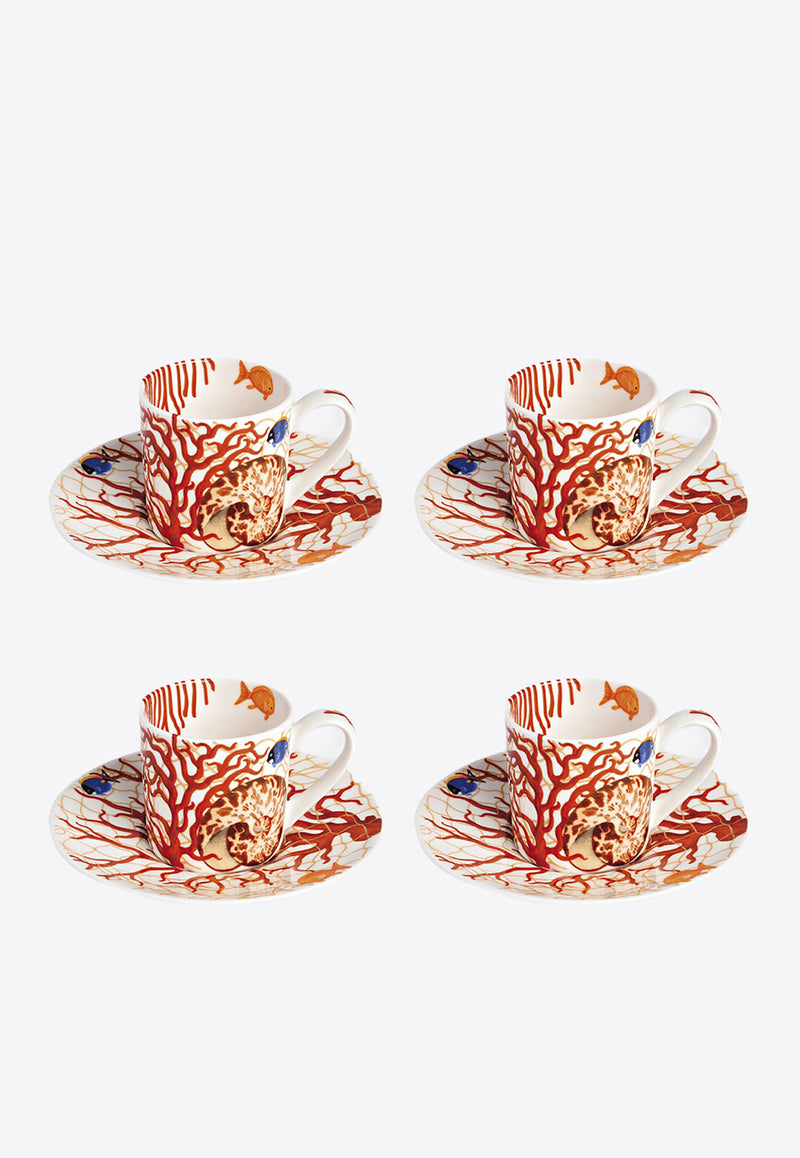 TAITÙ Mare Espresso Cup and Saucer - Set of 4 Multicolor 2-391