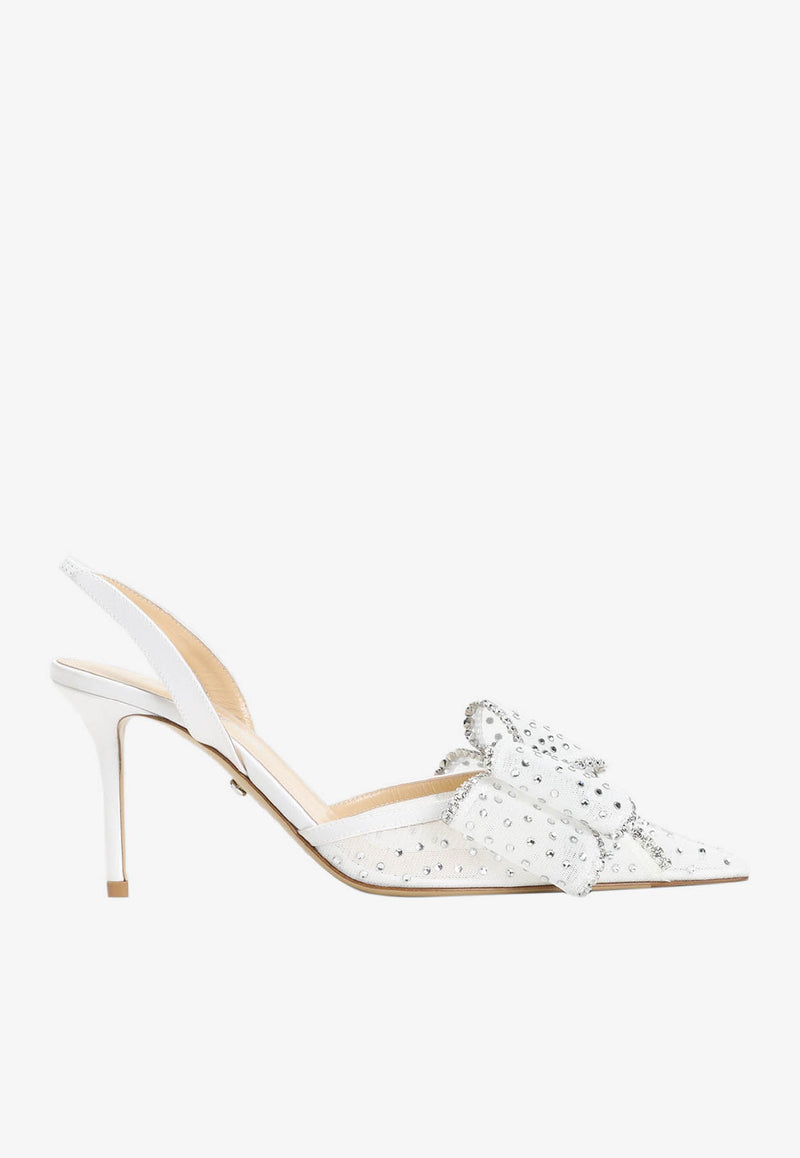 Le Cadeau 85 Mesh Crystal-Embellished Pumps