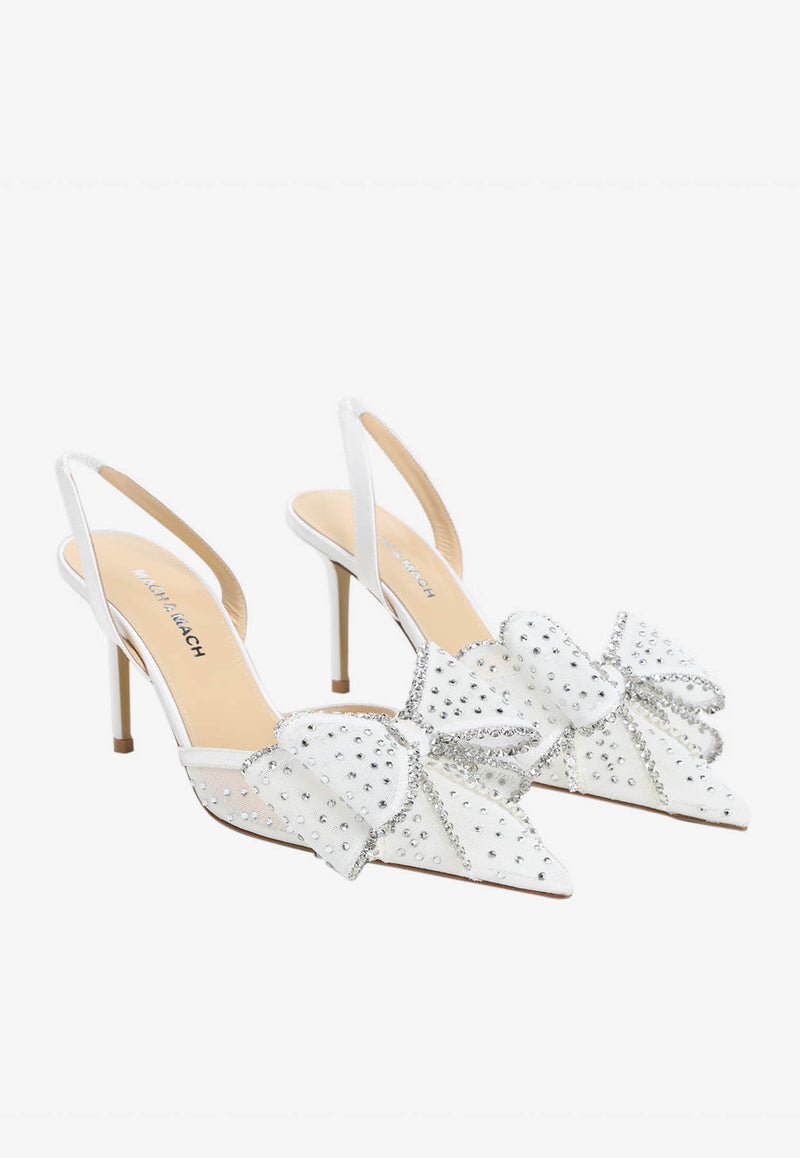 Le Cadeau 85 Mesh Crystal-Embellished Pumps