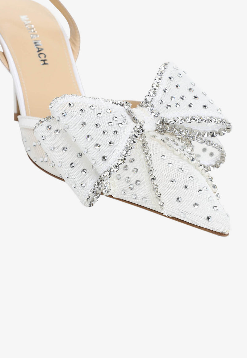 Le Cadeau 85 Mesh Crystal-Embellished Pumps