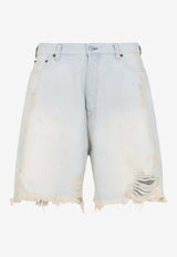 Distressed Denim Shorts