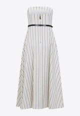 Fervida Strapless Striped Midi Dress