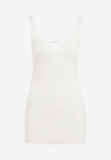 Cut-Out Logo-Plaque Rib Mini Dress