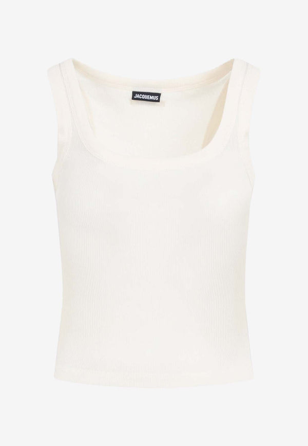 Logo-Tag Ribbed Sleeveless Top