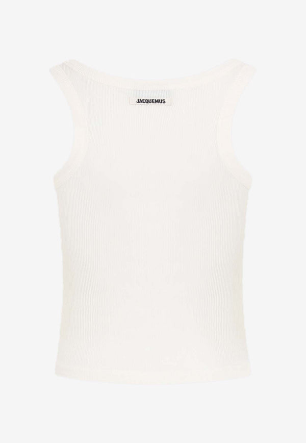 Logo-Tag Ribbed Sleeveless Top