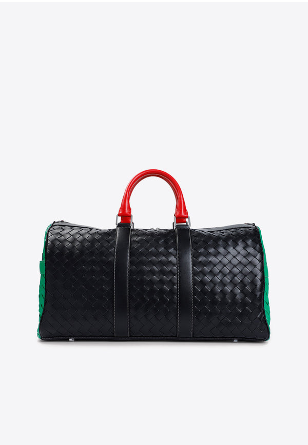 Boston Duffle Bag in Intrecciato Leather