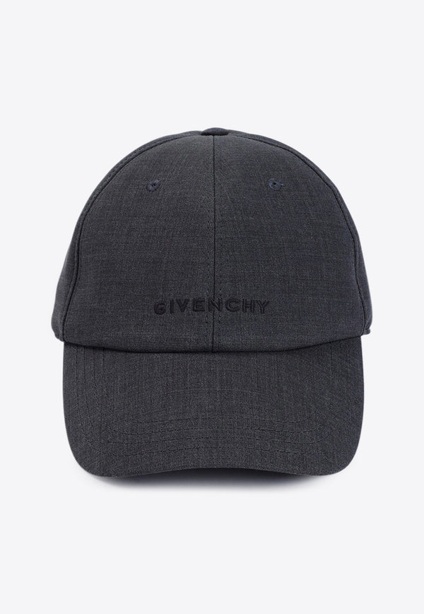 Embroidered Logo Wool Baseball Cap