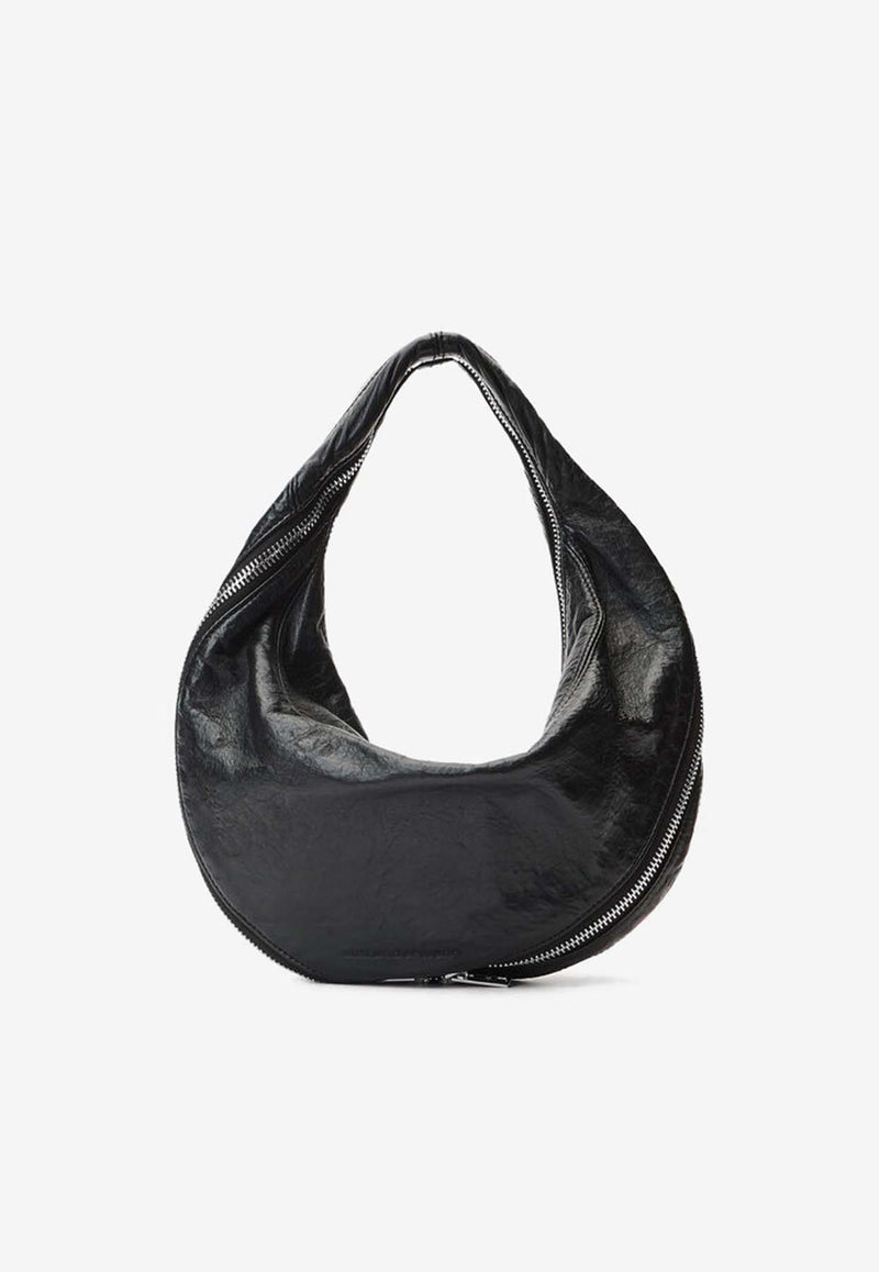 Alexander Wang, HNKW, SS25, Women, Bags, Shoulder Bags, Top Handle Bags Twyst Leather Hobo Bag Black 20125R30LBLACK