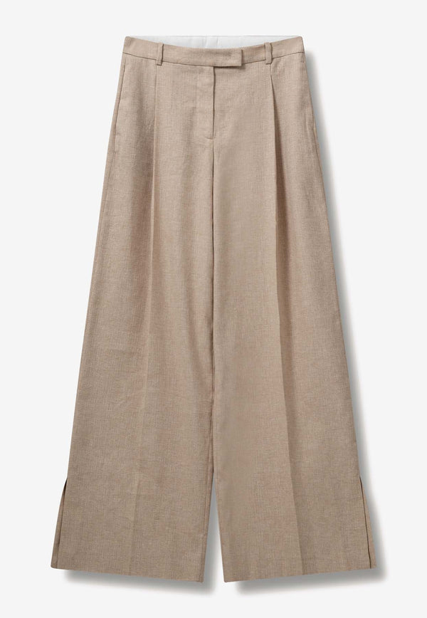 The Garment Lino Wide-Leg Pleated Pants Beige 20275BEIGE