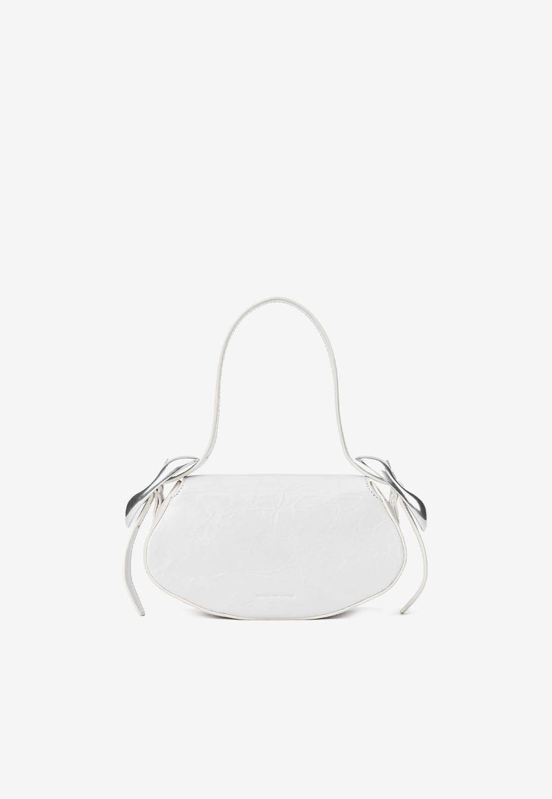 Alexander Wang Small Orb Crackled Leather Shoulder Bag White 20324K50LWHITE