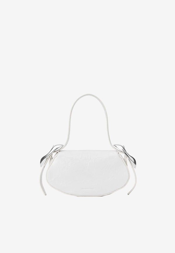 Alexander Wang Small Orb Crackled Leather Shoulder Bag White 20324K50LWHITE