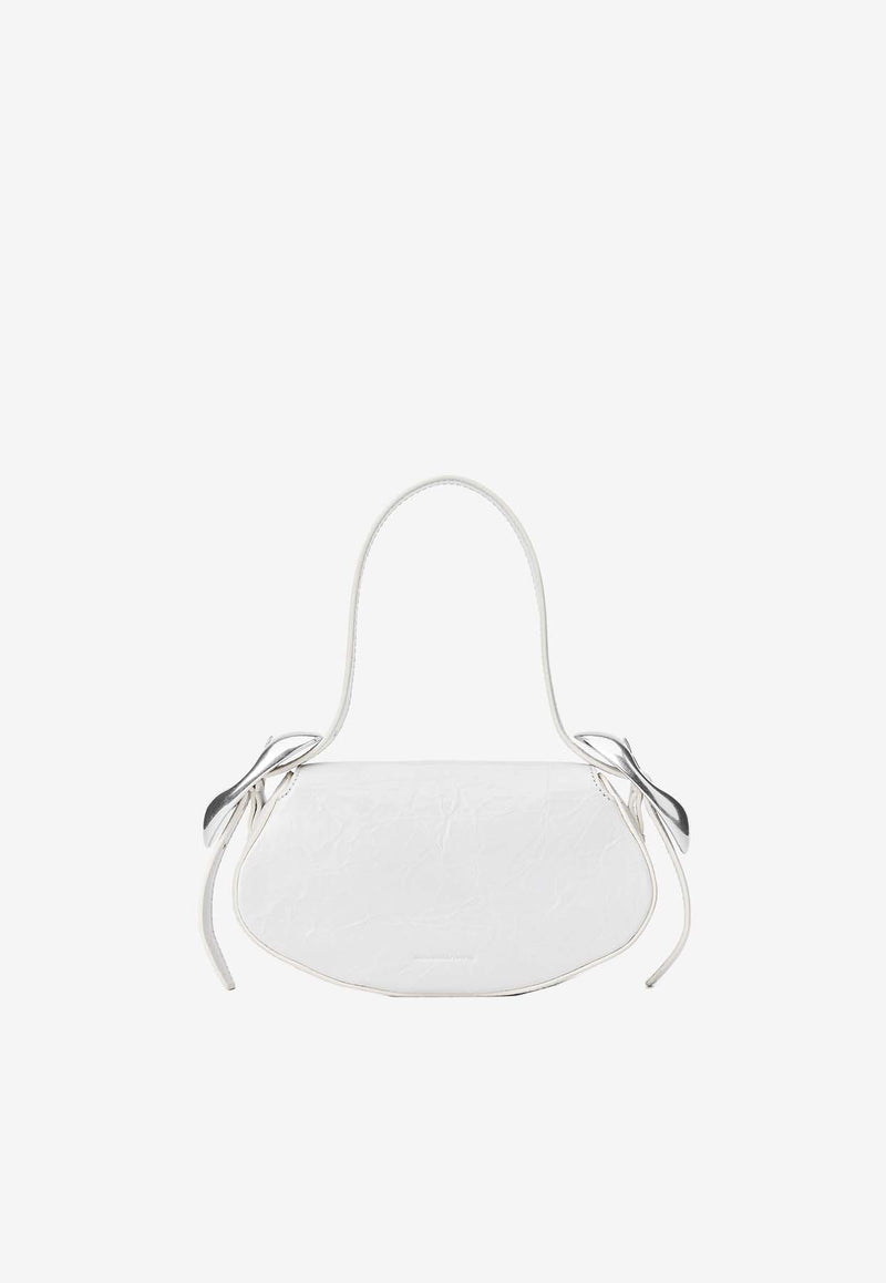 Alexander Wang Small Orb Crackled Leather Shoulder Bag White 20324K50LWHITE