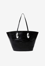 Alexander Wang Large Dome Crackled Leather Tote Bag Black 20324T11LBLACK