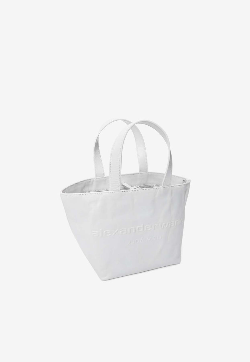 Alexander Wang Small Punch Tote Bag in Crackle Patent Leather 20324T43LWHITE