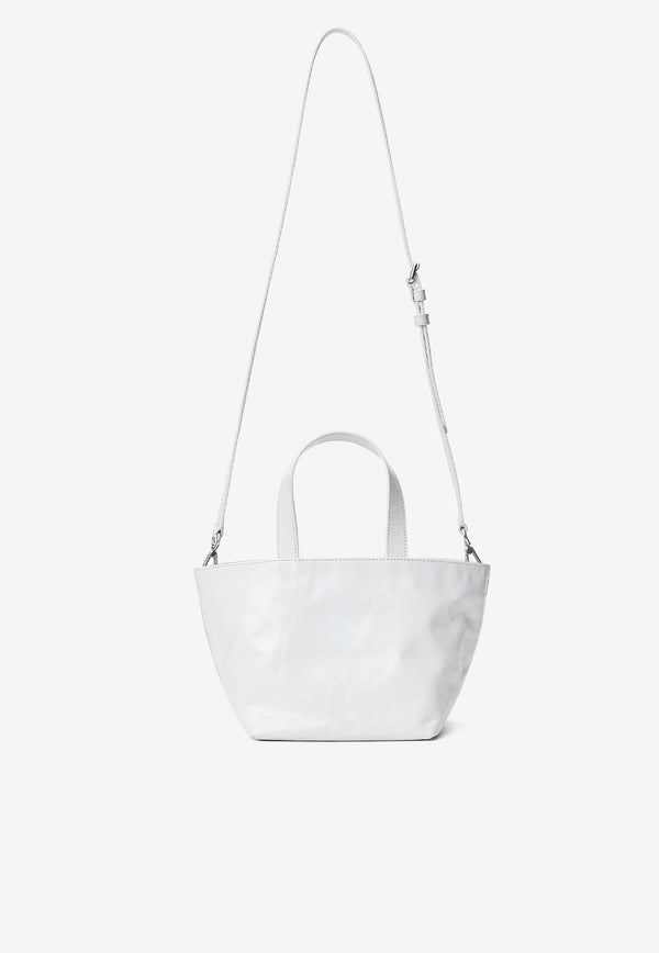 Alexander Wang Small Punch Tote Bag in Crackle Patent Leather 20324T43LWHITE