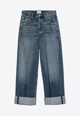 Citizens Of Humanity Ayla Washed Baggy Jeans with Turn-Ups Blue 20533041/P_CITIZ-BRIE