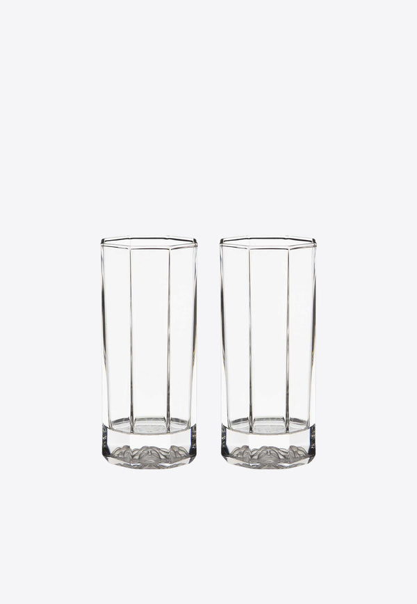 Versace Home Collection Medusa Lumière Highball Glasses Gift Set - Set of 2 Transparent 20665-110835-48874