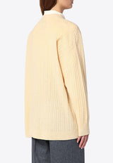 The Garment V-neck Ribbed Sweater Yellow 20799WO/P_THEGA-213