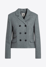 The Garment Double-Breasted Wool-Blend Blazer Gray 20819WO/P_THEGA-921