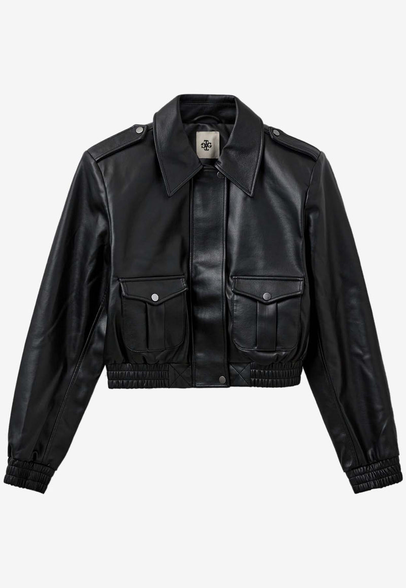 The Garment Brooklyn Cropped Leather Jacket Black 20831BLACK