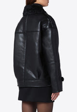 The Garment Brooklyn Aviator Leather Jacket Black 20834EC/P_THEGA-050