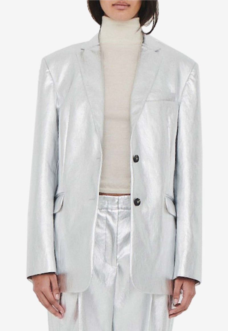 The Garment Andy Metallic Blazer Silver 20840SILVER