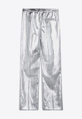 The Garment Andy Metallic Wide-Leg Pants Silver 20841PL/P_THEGA-801