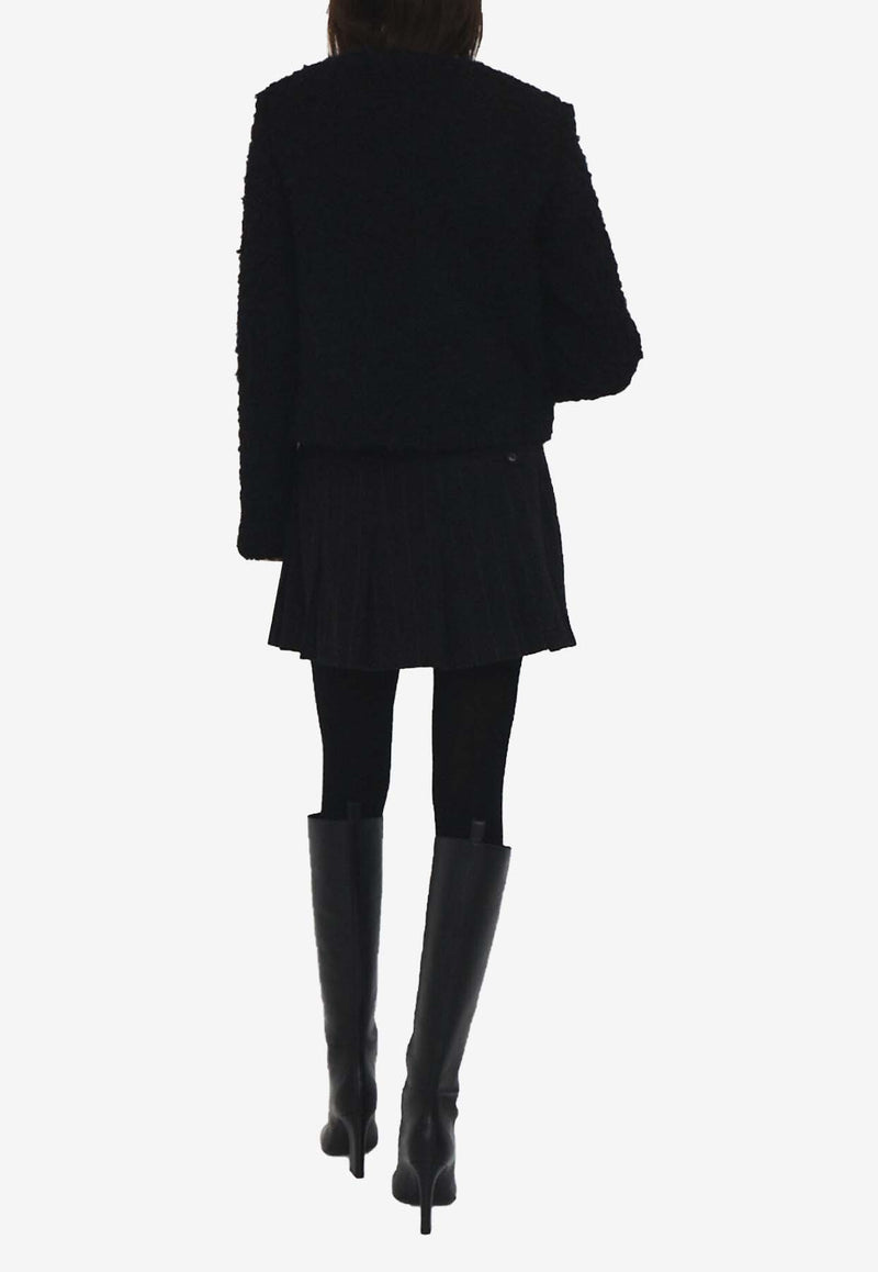 The Garment Vienna Collarless Knit Jacket Black 20867BLACK