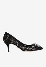 Bellucci 60 Crystal Embellished Lace Pumps