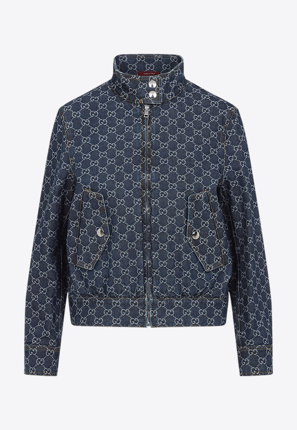 GG Monogram Denim Bomber Jacket