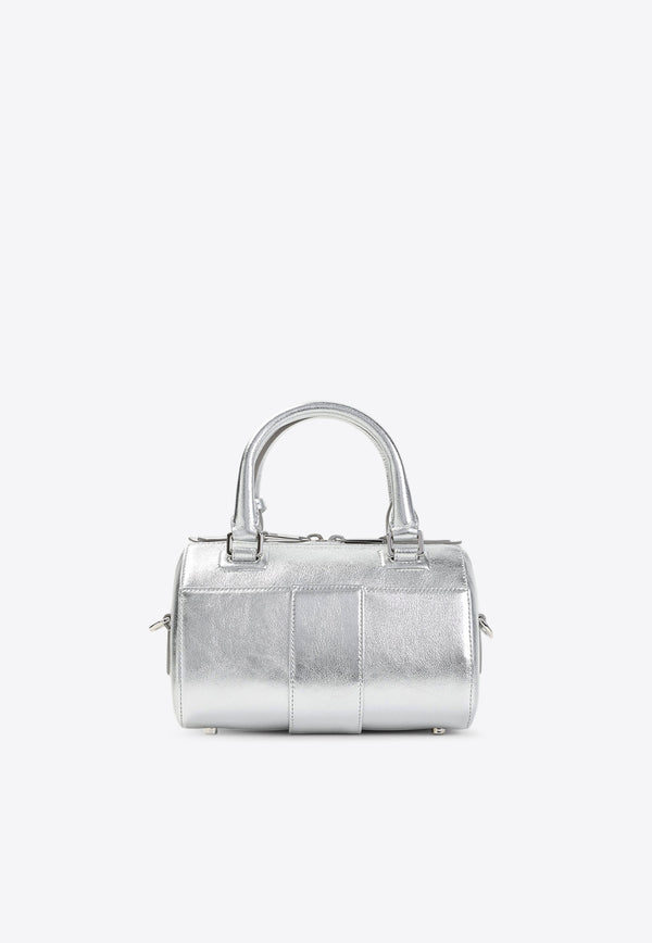 Mini Bowling Metallic Leather Top Handle Bag