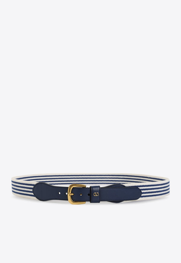 Striped Leather Belt