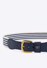 Striped Leather Belt