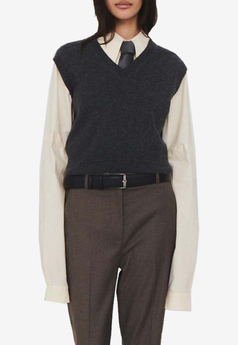 The Garment Como V-neck Knitted Vest Gray 21031GREY