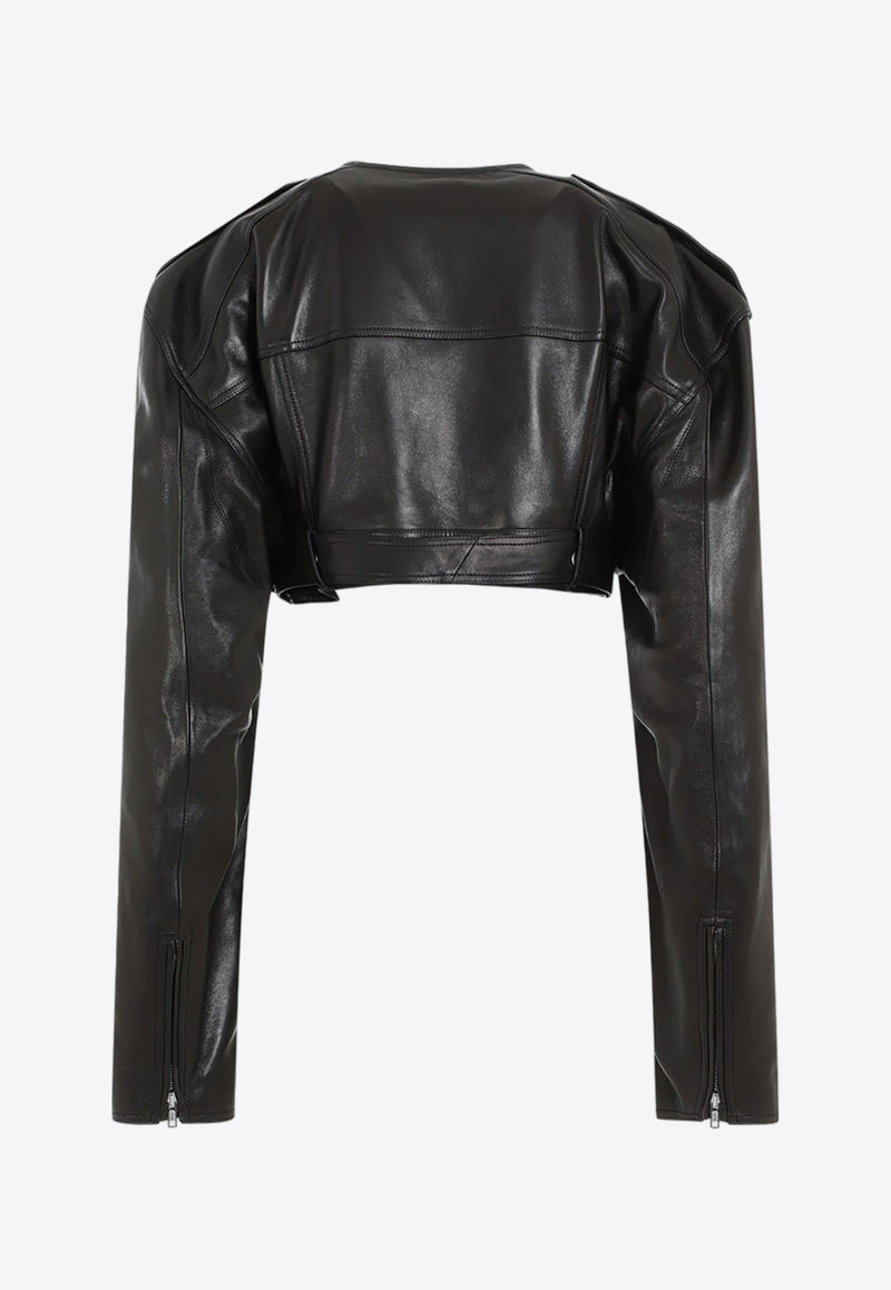 Micro Biker Leather Jacket