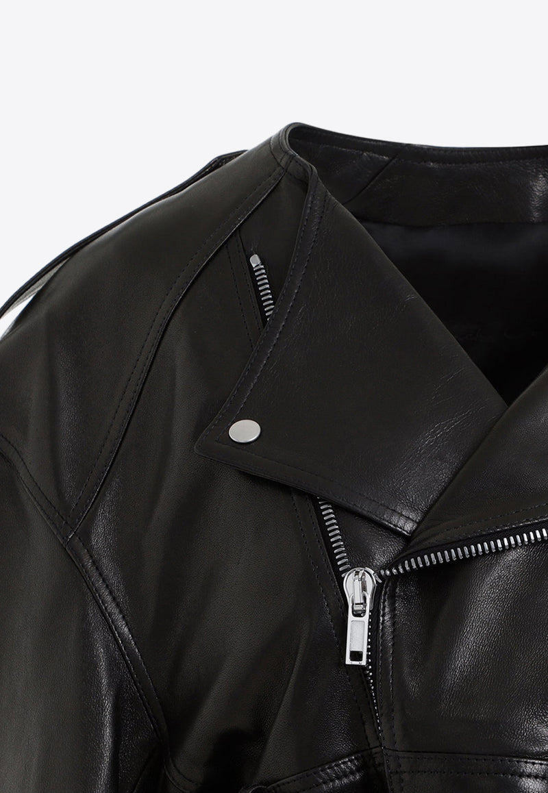 Micro Biker Leather Jacket