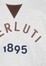 Berluti Logo Print Crewneck Sweatshirt Gray R25JRL82.001-P00 SILVER GREY