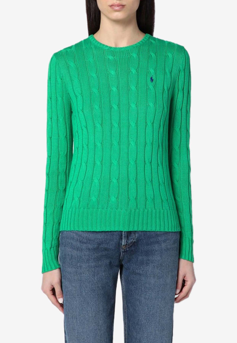 Polo Ralph Lauren Logo Embroidered Cable Knit Sweater Green 211891640005CO/Q_POLOR-PG