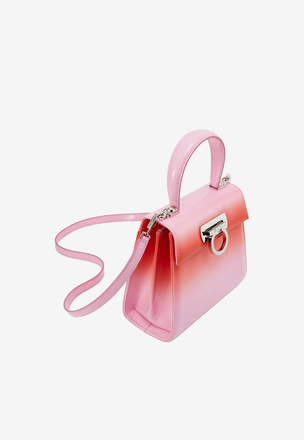 Salvatore Ferragamo Small Iconic Top Handle Bag in Calf Leather 212193 TOP HANDLE S 763664 BUBBLE GUM Pink